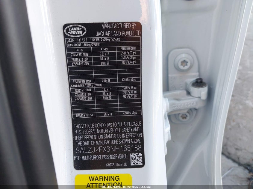 2022 LAND ROVER RANGE ROVER EVOQUE S - SALZJ2FX3NH165188