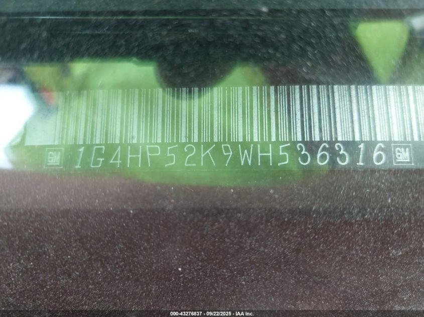 1998 Buick Lesabre Custom VIN: 1G4HP52K9WH536316 Lot: 43276837