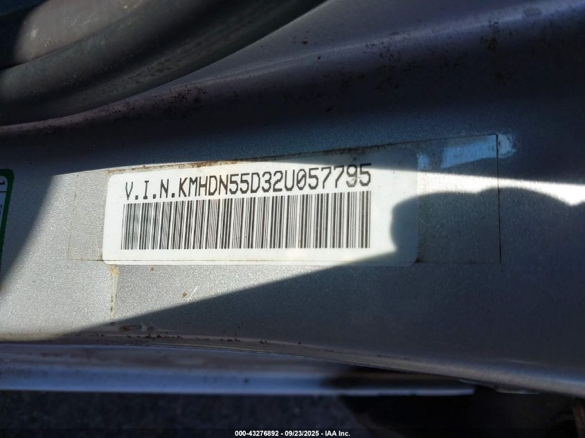 2002 Hyundai Elantra Gt VIN: KMHDN55D32U057795 Lot: 43276892