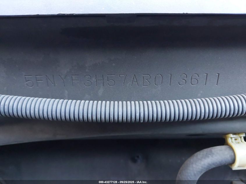 2010 Honda Pilot Ex-L VIN: 5FNYF3H57AB013611 Lot: 43277128