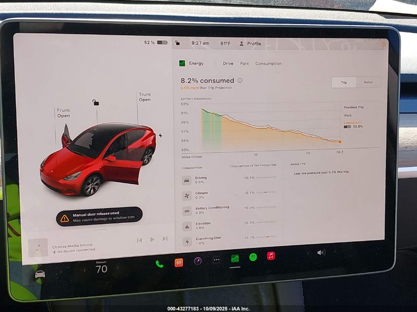 2023 Tesla Model Y Awd/Long Range Dual Motor All-Wheel Drive VIN: 7SAYGDEE5PA186110 Lot: 43277183