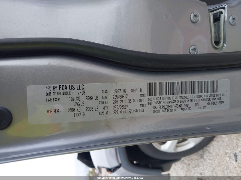 2018 Jeep Compass Latitude 4X4 VIN: 3C4NJDBB9JT479046 Lot: 43277250