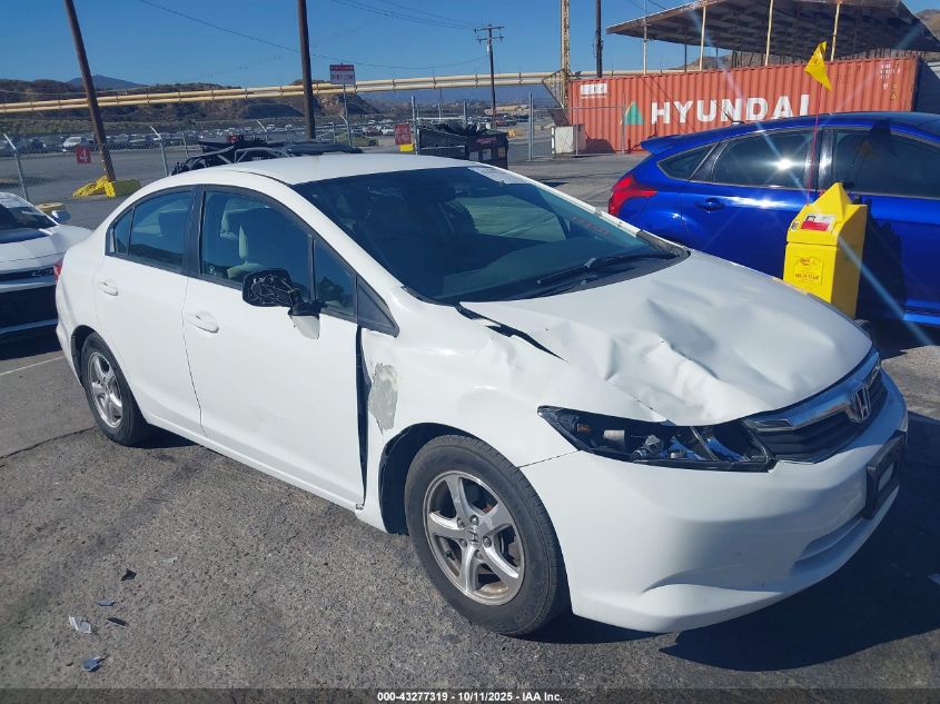 2012 Honda Civic Natural Gas VIN: 19XFB5F57CE002005 Lot: 43277319