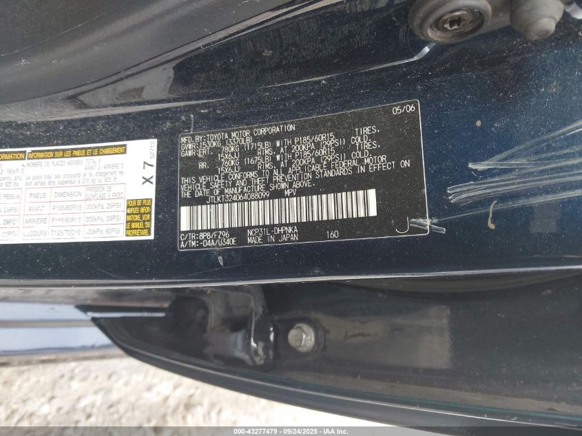 2006 Scion Xb VIN: JTLKT324064088099 Lot: 43277479