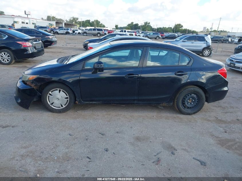 2012 Honda Civic Lx VIN: 2HGFB2F48CH112363 Lot: 43277549