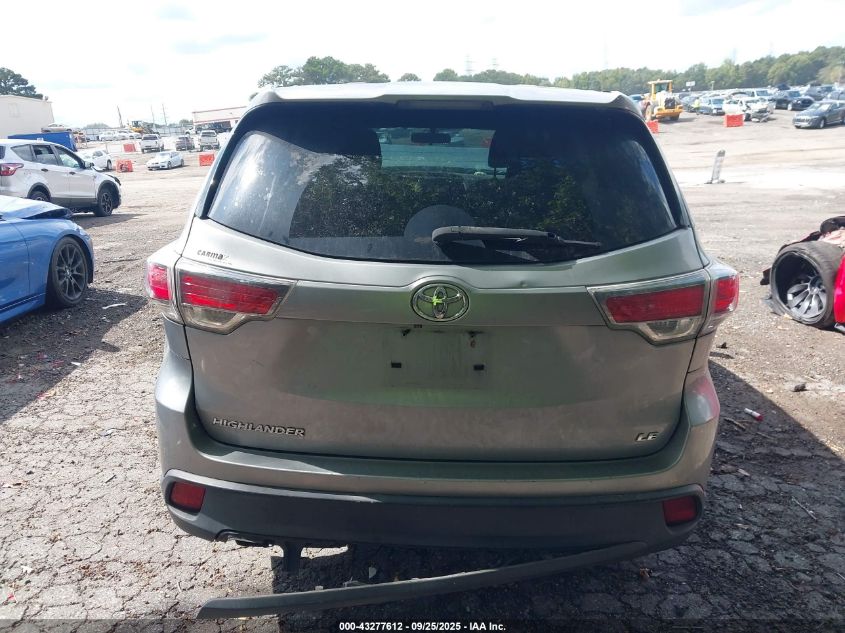 2014 Toyota Highlander Le VIN: 5TDZARFH0ES008867 Lot: 43277612