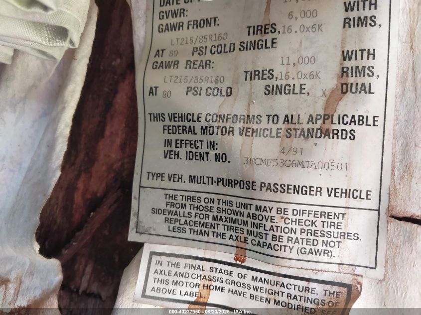 3FCMF53G6MJA00501 1991 FORD  photo no. 9