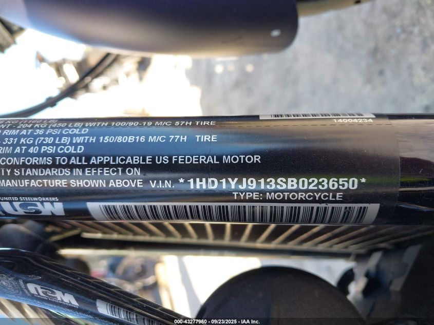 2025 Harley-Davidson Fxbb VIN: 1HD1YJ913SB023650 Lot: 43277960