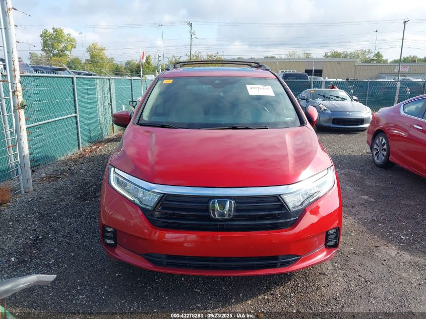 2022 Honda Odyssey Touring VIN: 5FNRL6H89NB011079 Lot: 43278283