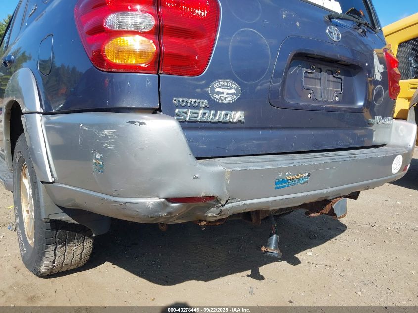 2003 Toyota Sequoia Sr5 V8 VIN: 5TDBT44A43S200780 Lot: 43278446