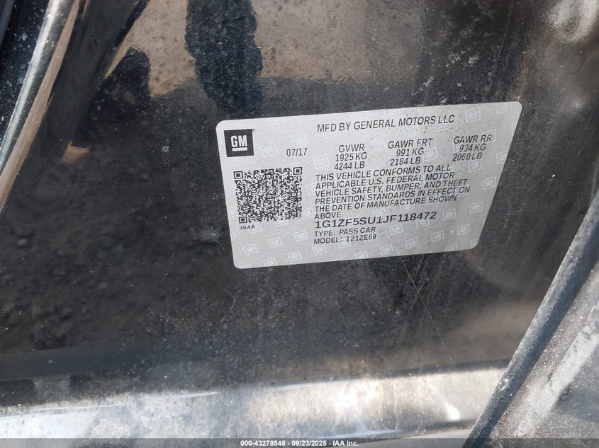 2018 CHEVROLET MALIBU HYBRID - 1G1ZF5SU1JF118472