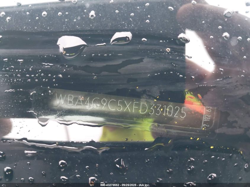 2015 BMW 428 Gran Coupe xDrive VIN: WBA4C9C5XFD331025 Lot: 43278552