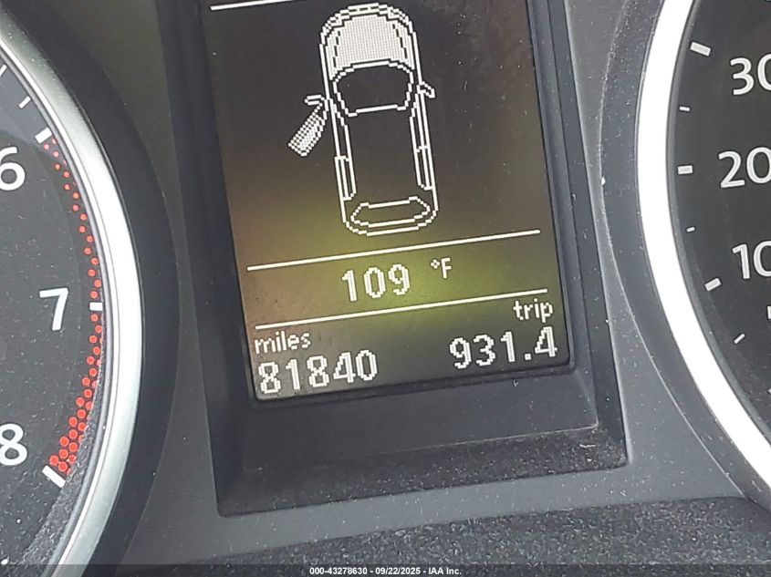 2012 Volkswagen Golf 2.5L 4-Door VIN: WVWDB7AJ1CW040570 Lot: 43278630