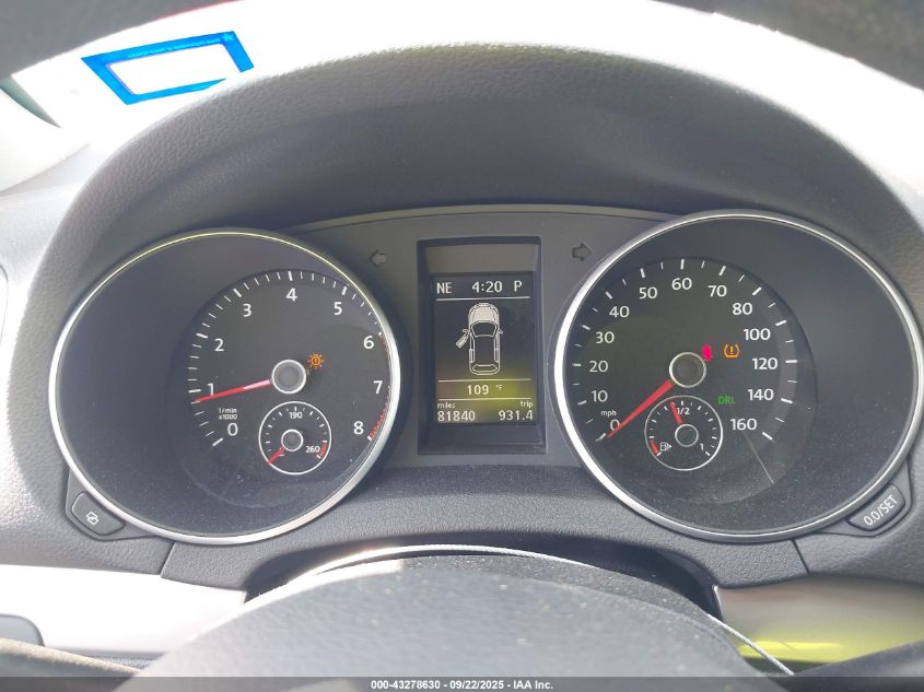 2012 Volkswagen Golf 2.5L 4-Door VIN: WVWDB7AJ1CW040570 Lot: 43278630