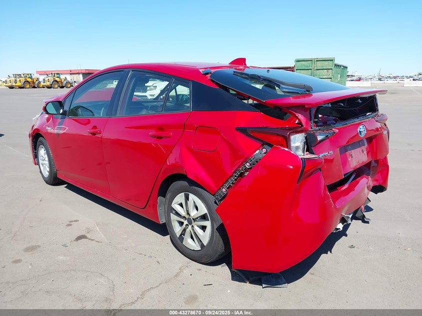2021 Toyota Prius Le red hatchback hybrid JTDKAMFU6M3152201 photo #4