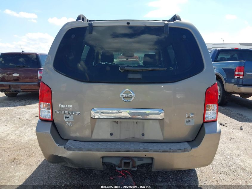 2005 Nissan Pathfinder Le VIN: 5N1AR18U05C744450 Lot: 43278868