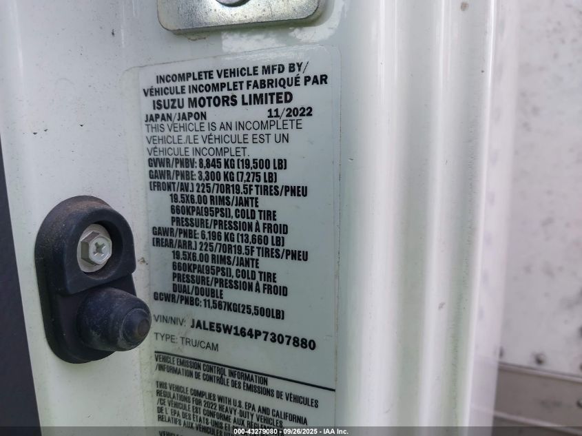 2023 Isuzu Nrr VIN: JALE5W164P7307880 Lot: 43279080