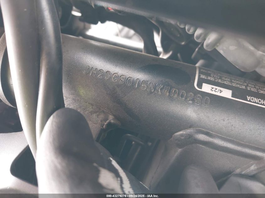 2022 Honda Cb1000 Ra VIN: JH2SC8015NK400260 Lot: 43279276