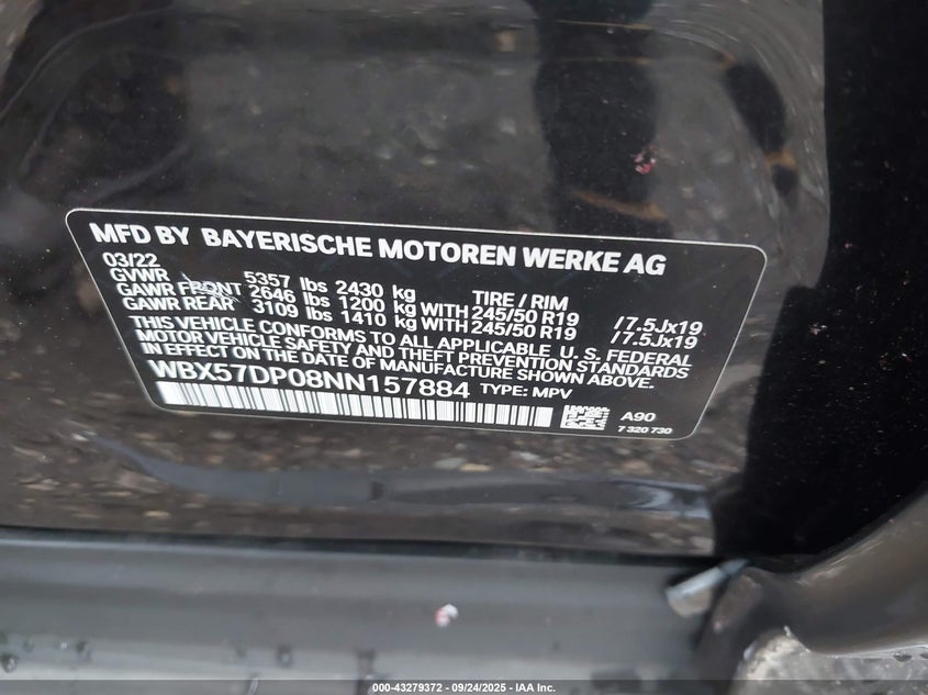 2022 BMW X3 XDRIVE30I - WBX57DP08NN157884