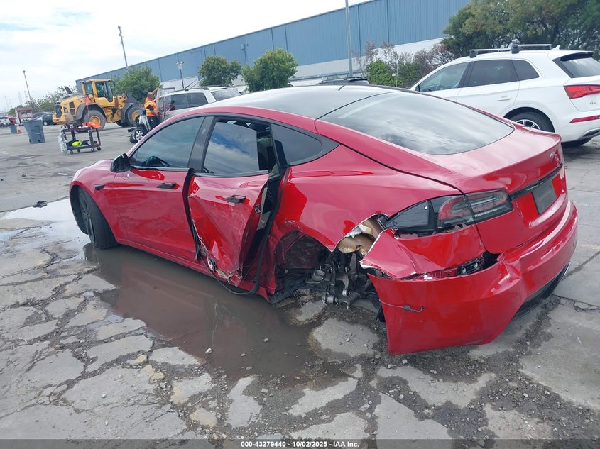 2022 Tesla Model S Dual Motor All-Wheel Drive red hatchback electric 5YJSA1E50NF475575 photo #4