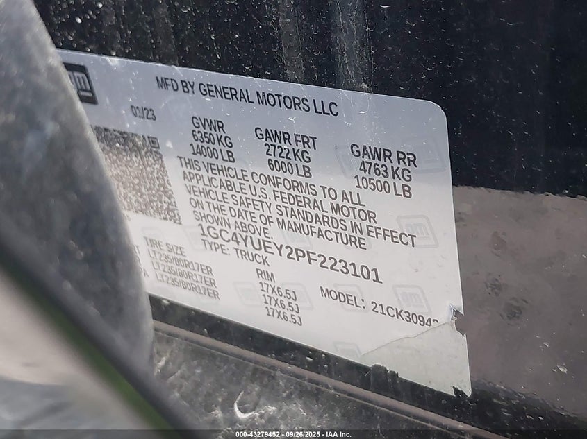 1GC4YUEY2PF223101 2023 CHEVROLET SILVERADO photo no. 9