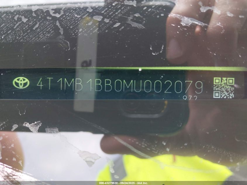 2021 Toyota Avalon Limited Awd VIN: 4T1MB1BB0MU002079 Lot: 43279538