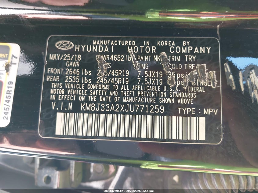 2018 HYUNDAI TUCSON LIMITED - KM8J33A2XJU771259