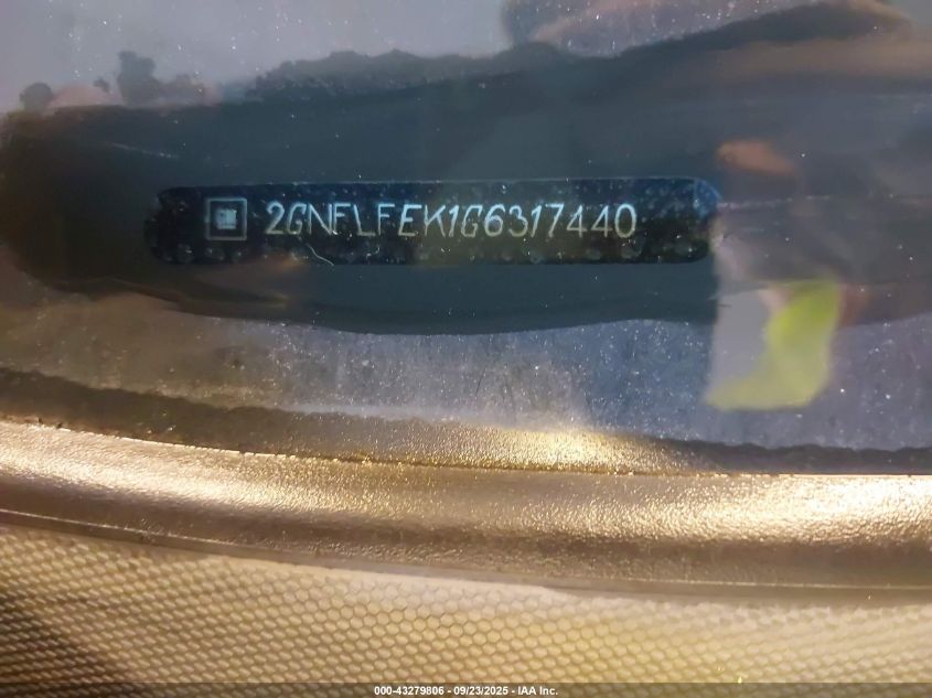 2016 Chevrolet Equinox Lt VIN: 2GNFLFEK1G6317440 Lot: 43279806