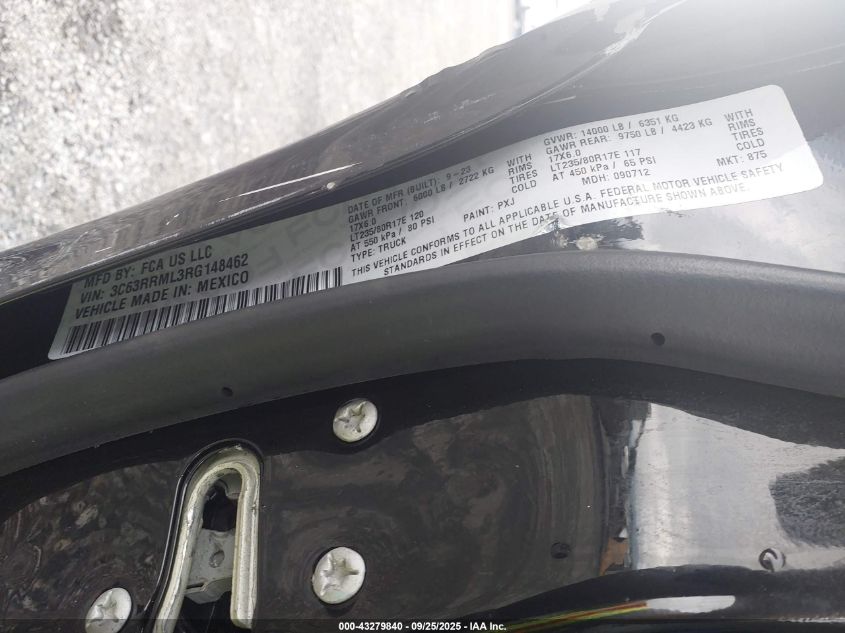 2024 Ram 3500 Laramie 4X4 6'4 Box VIN: 3C63RRML3RG148462 Lot: 43279840