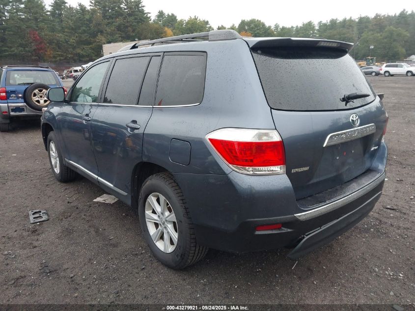 2013 Toyota Highlander Base Plus V6 VIN: 5TDBK3EH8DS252374 Lot: 43279921