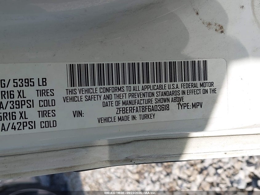 2015 RAM PROMASTER CITY TRADESMAN - ZFBERFAT8F6A03618