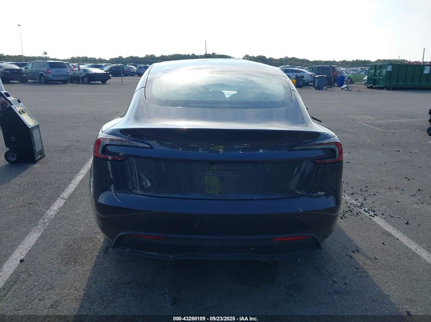 2025 Tesla Model 3 Long Range Rear-Wheel Drive VIN: 5YJ3E1EA1SF882970 Lot: 43280109