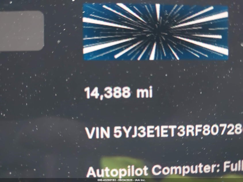 2024 Tesla Model 3 Performance All-Wheel Drive VIN: 5YJ3E1ET3RF807280 Lot: 43280193