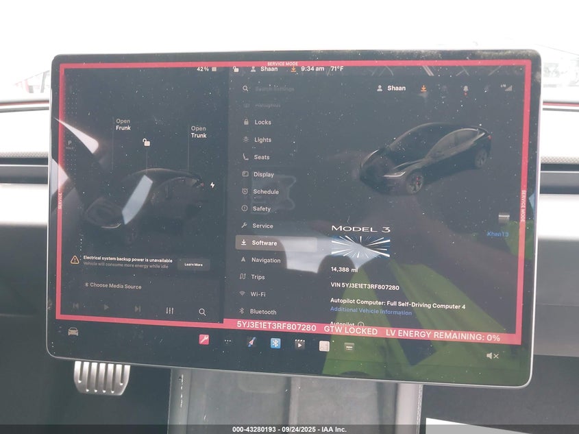 2024 Tesla Model 3 Performance All-Wheel Drive VIN: 5YJ3E1ET3RF807280 Lot: 43280193