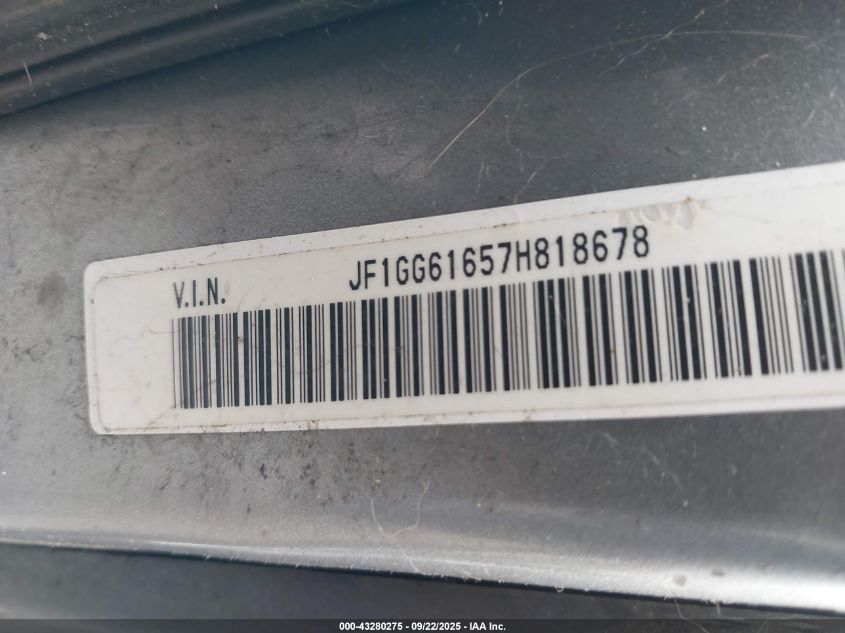 2007 Subaru Impreza 2.5I VIN: JF1GG61657H818678 Lot: 43280275