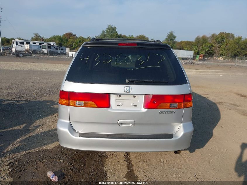 2002 Honda Odyssey Ex VIN: 2HKRL18602H535431 Lot: 43280317