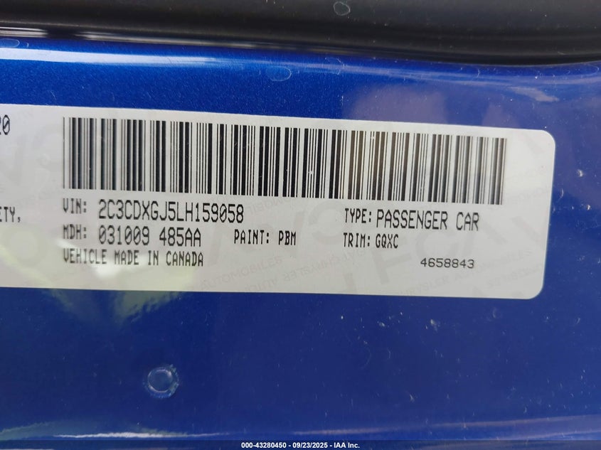 2020 DODGE CHARGER SCAT PACK WIDEBODY RWD - 2C3CDXGJ5LH159058