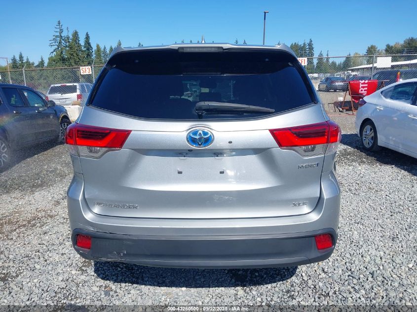 2018 Toyota Highlander Hybrid Xle VIN: 5TDJGRFH4JS043904 Lot: 43280500