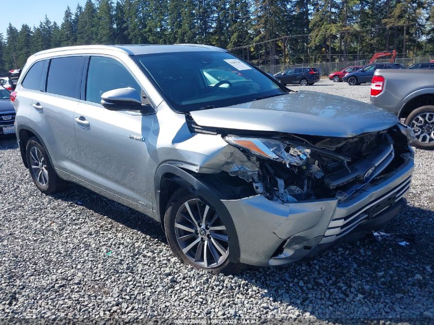 2018 Toyota Highlander Hybrid Xle VIN: 5TDJGRFH4JS043904 Lot: 43280500