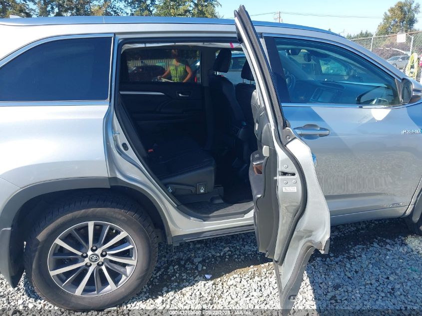 2018 Toyota Highlander Hybrid Xle VIN: 5TDJGRFH4JS043904 Lot: 43280500