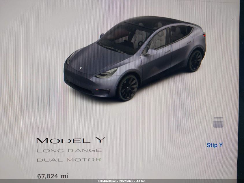 2023 Tesla Model Y Awd/Long Range Dual Motor All-Wheel Drive VIN: 7SAYGDEE7PA154808 Lot: 43280549