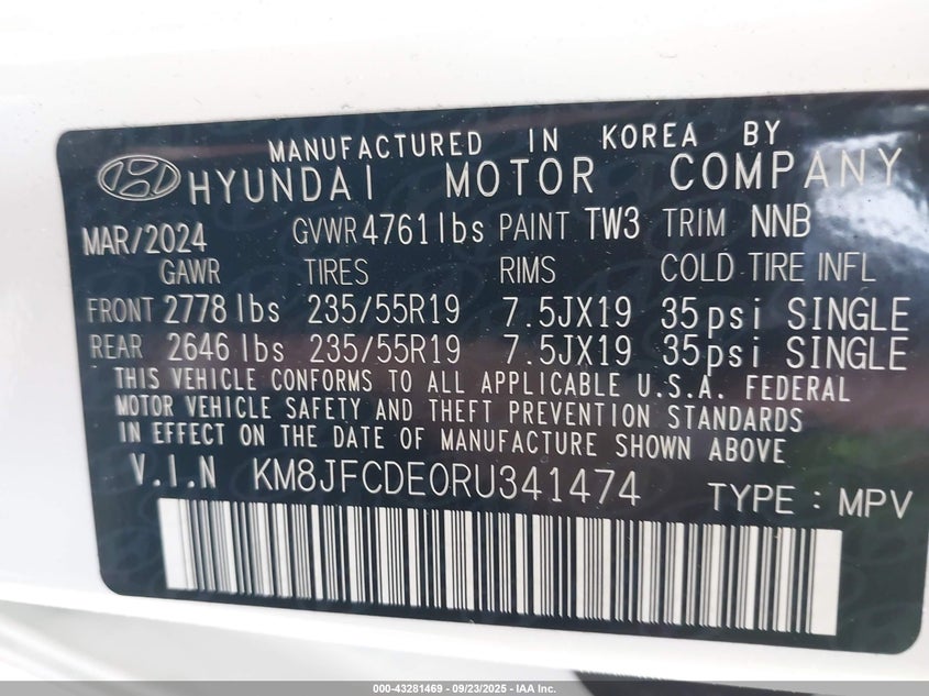 2024 HYUNDAI TUCSON XRT - KM8JFCDE0RU341474