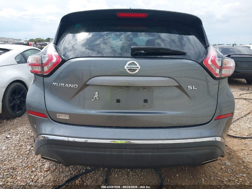 2015 Nissan Murano Sl VIN: 5N1AZ2MG4FN242245 Lot: 43281536