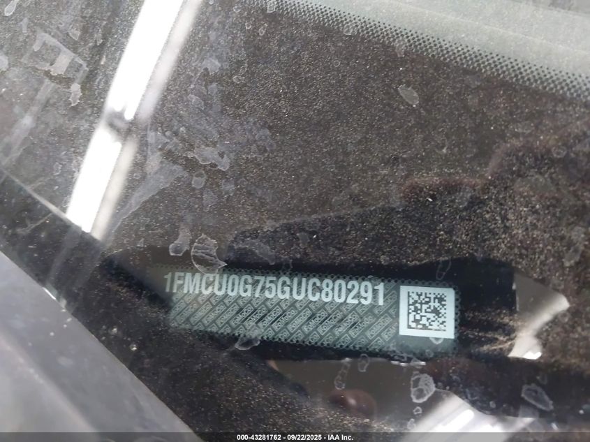 2016 Ford Escape Se VIN: 1FMCU0G75GUC80291 Lot: 43281762