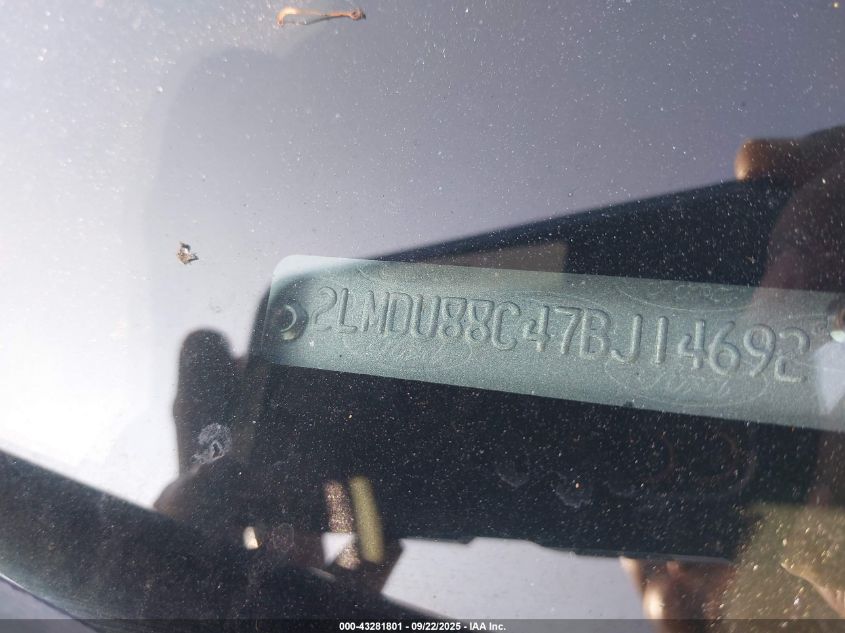 2007 Lincoln Mkx VIN: 2LMDU88C47BJ14692 Lot: 43281801