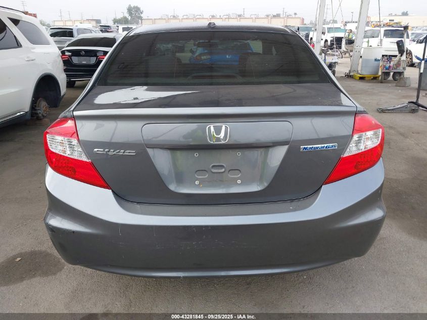 2012 Honda Civic Natural Gas VIN: 19XFB5F59CE000949 Lot: 43281845