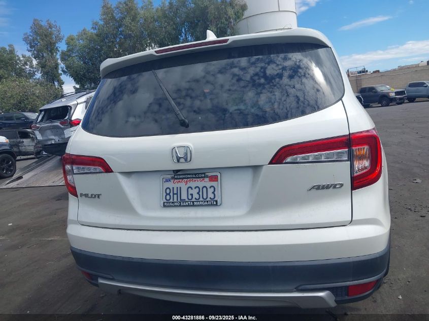 2019 Honda Pilot Ex-L VIN: 5FNYF6H54KB047279 Lot: 43281886