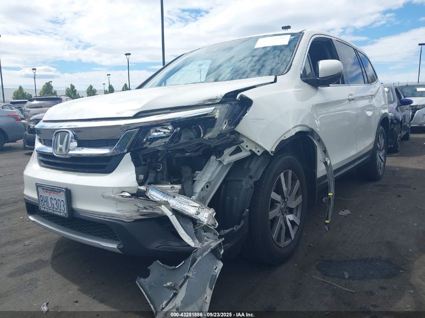 2019 Honda Pilot Ex-L VIN: 5FNYF6H54KB047279 Lot: 43281886