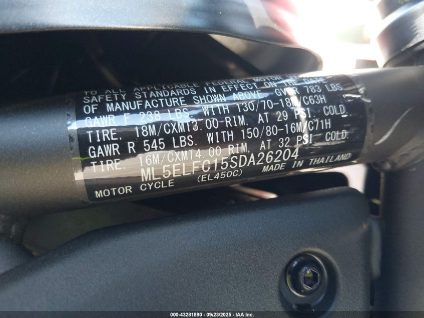 2025 Kawasaki El450 C VIN: ML5ELFC15SDA26204 Lot: 43281890