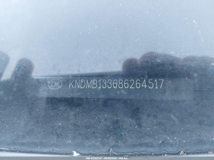 2008 Kia Sedona VIN: KNDMB133686264517 Lot: 43282187